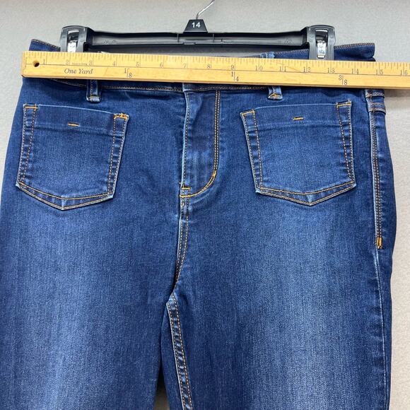 Free People Jeans Women's 28 (6) Blue Skinny Ankle Patch Pocket Preppy Normcore - Picture 2 of 14